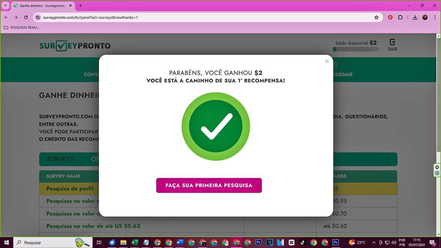 Ganhe Dinheiro Respondendo Pesquisas na SurveyPronto