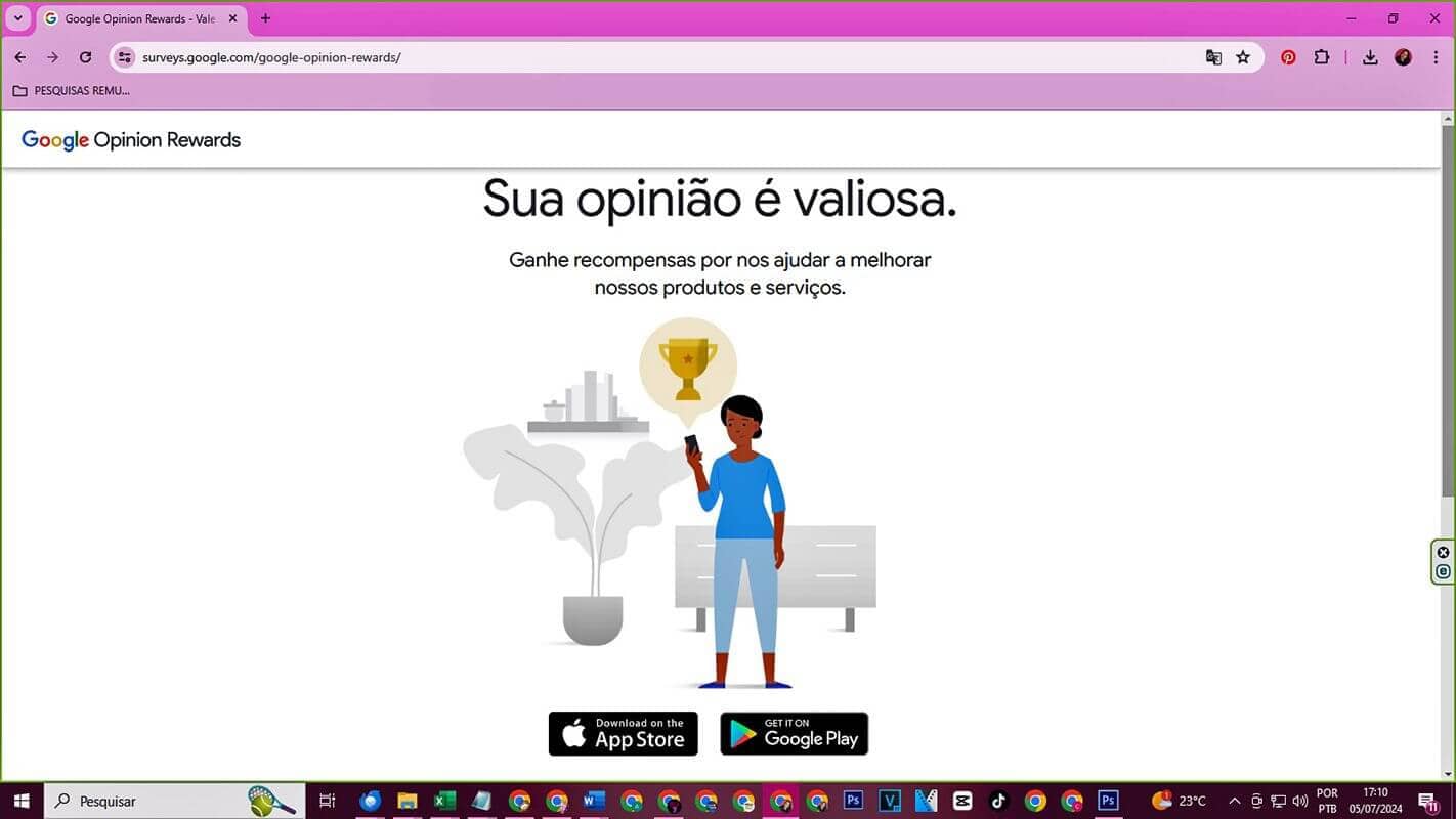 Renda Extra Online com Google Opinion Rewards