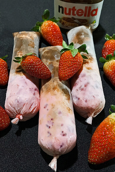 Geladinho gourmet morango com nutella